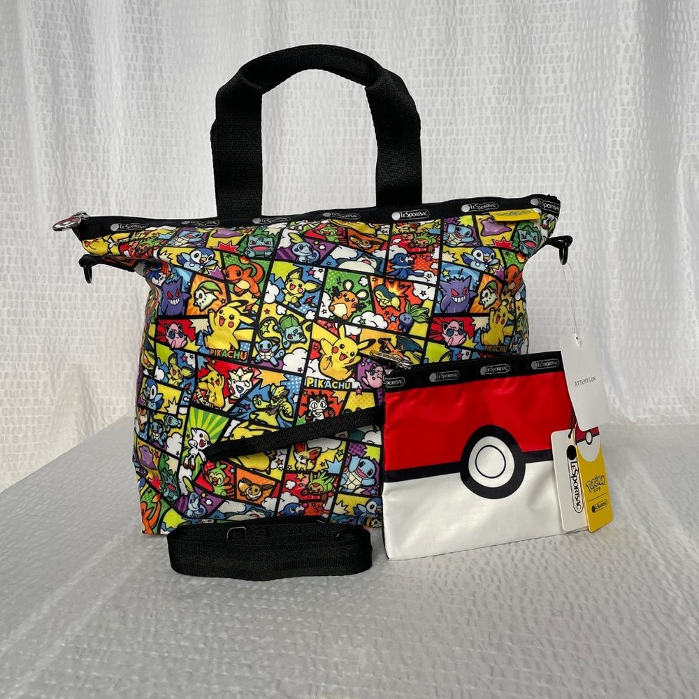 LeSportsac Exclusive Pokemon Shoulder Tote Bag with Pouch - NWT